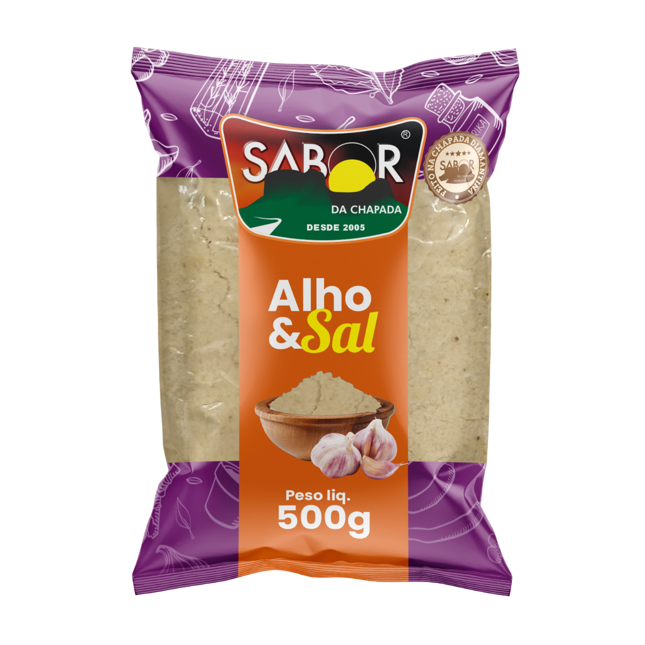 TEMPERO ALHO E SAL 500 G (SACO)